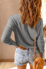 Load image into Gallery viewer, Waffle Knit Henley Long Sleeve Top
