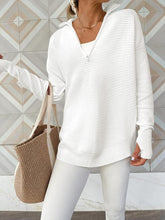 Load image into Gallery viewer, Half Zip Long Sleeve Knit Top