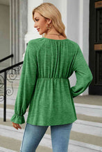 Load image into Gallery viewer, Round Neck Flounce Sleeve Blouse