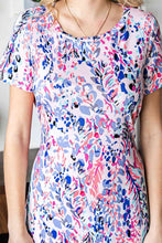 Load image into Gallery viewer, Printed Round Neck Short Sleeve Mini Dress
