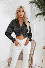 Load image into Gallery viewer, Lapel Collar Button Up Long Sleeve Shirt