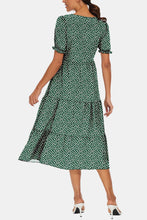 Load image into Gallery viewer, Round Neck Flounce Sleeve Midi Dress