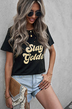 Load image into Gallery viewer, SLAY GOLDEN Distressed Round Neck Tee