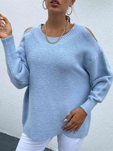 Load image into Gallery viewer, Round Neck Cold Shoulder Sweater