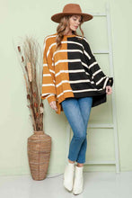 Load image into Gallery viewer, Striped Dropped Shoulder Round Neck Blouse