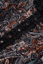 Load image into Gallery viewer, Printed Buttoned Balloon Sleeve Cropped Blouse