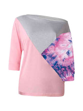 Load image into Gallery viewer, Color Block Three-Quarter Sleeve Blouse
