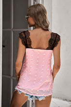 Load image into Gallery viewer, Contrast Lace Trim Swiss Dot Tank