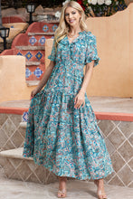 Load image into Gallery viewer, Paisley Print Flounce Sleeve Maxi Dress
