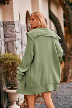 Load image into Gallery viewer, Collared Neck Button-Up Cardigan with Pockets