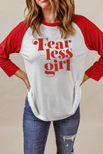 Load image into Gallery viewer, FEARLESS GIRL Graphic Raglan Sleeve Top