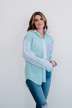 Load image into Gallery viewer, GeeGee Change of Plans Mixed Print Button Down Shirt