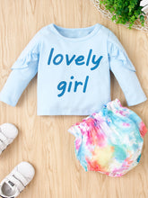Load image into Gallery viewer, Baby Girl LOVELY GIRL Tee and Tie-Dye Bloomers Set