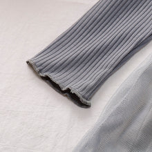 Load image into Gallery viewer, Girls Round Neck Ribbed Tulle Dress