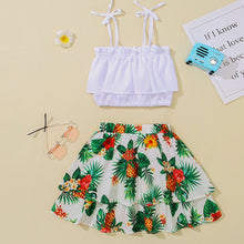 Load image into Gallery viewer, Girls Layered Cami and Pineapple Print Skirt Set
