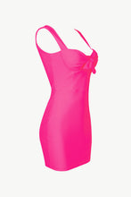 Load image into Gallery viewer, Bow Detail Sweetheart Neck Sleeveless Mini Dress