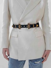 Load image into Gallery viewer, Double Buckle PU Leather Belt