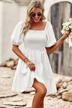 Load image into Gallery viewer, Balloon Sleeve Square Neck Smocked Midi Dress