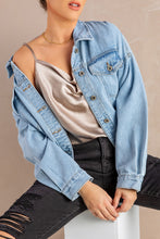 Load image into Gallery viewer, Button Down Dropped Shoulder Denim Jacket
