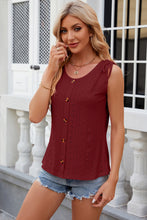 Load image into Gallery viewer, Eyelet Round Neck Wide Strap Tank