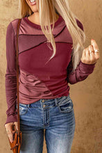 Load image into Gallery viewer, Color Block Exposed Seam Long Sleeve Top