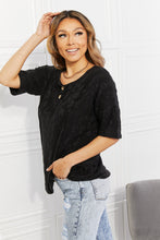 Load image into Gallery viewer, BOMBOM At The Fair Animal Textured Top in Black