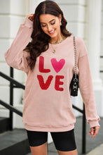 Load image into Gallery viewer, LOVE Round Neck Dropped Shoulder Sweatshirt