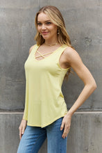 Load image into Gallery viewer, BOMBOM Criss Cross Front Detail Sleeveless Top in Butter Yellow