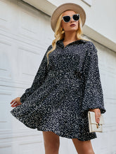 Load image into Gallery viewer, Plus Size Button Front Belted Mini Shirt Dress