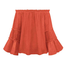 Load image into Gallery viewer, Off-Shoulder Frill Trim Blouse