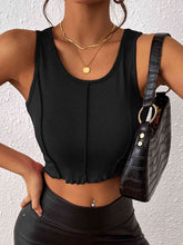 Load image into Gallery viewer, Exposed Seam Scoop Neck Cropped Tank