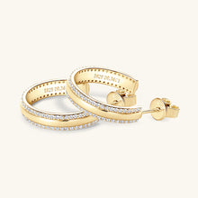 Load image into Gallery viewer, 925 Sterling Silver Inlaid Moissanite C-Hoop Earrings