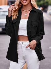 Load image into Gallery viewer, Pocketed Button Up Dropped Shoulder Shacket
