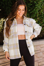 Load image into Gallery viewer, Plaid Dropped Shoulder Pocket Shacket