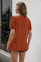 Load image into Gallery viewer, Button Detail Puff Sleeve Tee