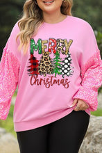 Load image into Gallery viewer, Plus Size MERRY CHRISTMAS Sequin Round Neck Sweatshirt