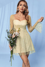 Load image into Gallery viewer, Printed Mesh Flare Sleeve Dress