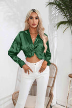 Load image into Gallery viewer, Lapel Collar Button Up Long Sleeve Shirt