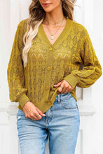 Load image into Gallery viewer, Openwork V-Neck Cardigan