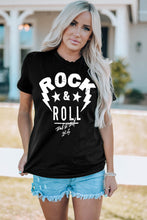 Load image into Gallery viewer, ROCK & ROLL Graphic Round Neck Short Sleeve Tee