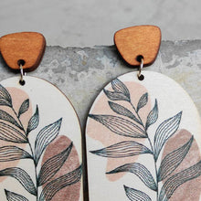 Load image into Gallery viewer, Geometrical Shape Wooden Drop Earrings