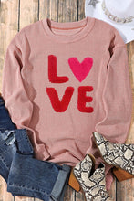 Load image into Gallery viewer, LOVE Round Neck Dropped Shoulder Sweatshirt