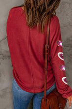 Load image into Gallery viewer, Heart Sequin Round Neck Long Sleeve T-Shirt