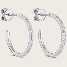 Load image into Gallery viewer, Inlaid Moissanite 925 Sterling Silver C-Hoop Earrings