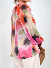 Load image into Gallery viewer, Printed Button Up Balloon Sleeve Shirt