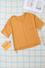 Load image into Gallery viewer, Textured V-Neck Half Sleeve Blouse