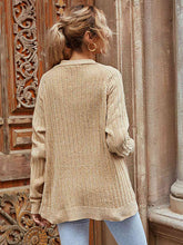 Load image into Gallery viewer, Ribbed Open Front Long Sleeve Cardigan with Pockets