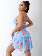 Load image into Gallery viewer, Floral Halter Neck Smocked Dress