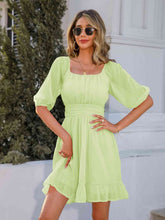 Load image into Gallery viewer, Square Neck Ruffle Hem Dress