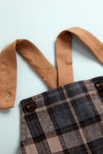 Load image into Gallery viewer, Baby Round Neck Tee and Plaid Overalls Set